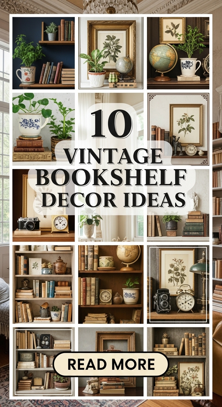 10 Vintage Bookshelf Decor Ideas