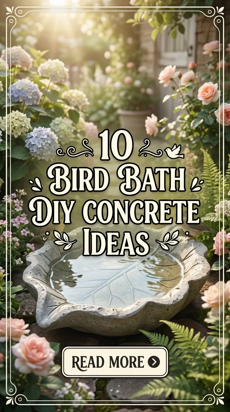 10 Bird Bath DIY Concrete Ideas