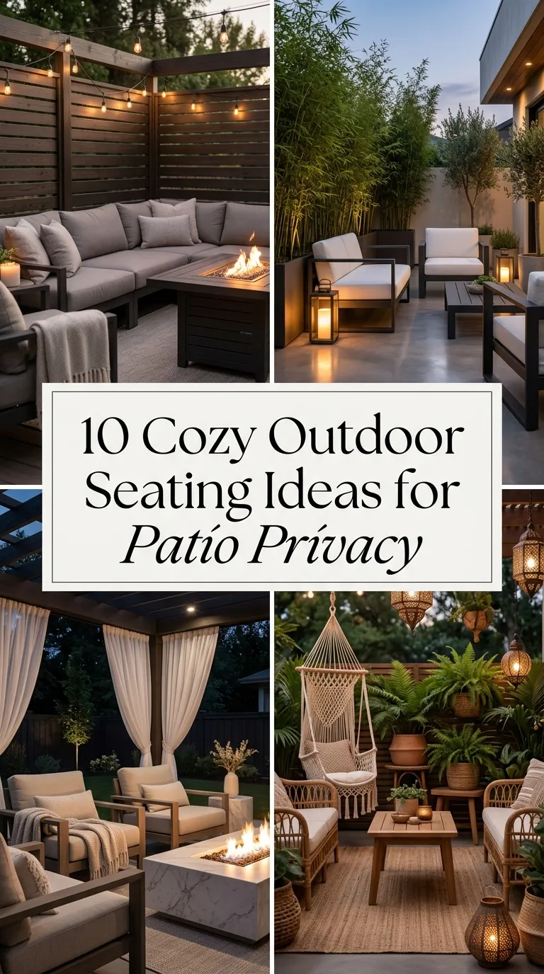 10 Cozy Outdoor Seating Ideas for Patio Privacy