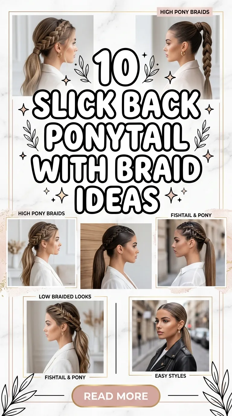 10 Slick Back Ponytail With Braid Ideas