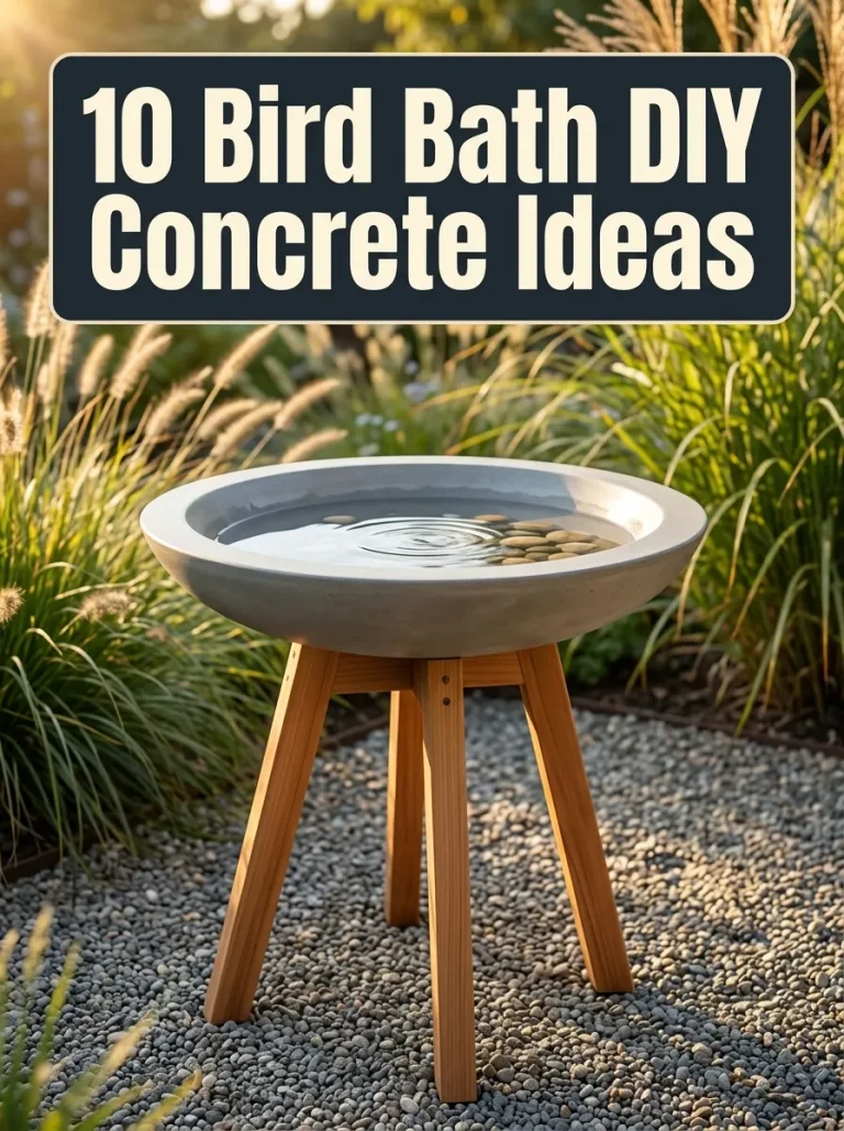 10 Bird Bath DIY Concrete Ideas