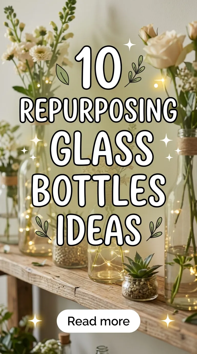 10 Repurposing Glass Bottles Ideas